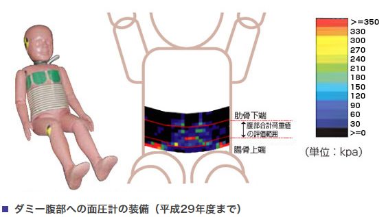 ダミー腹部への面圧計の装備